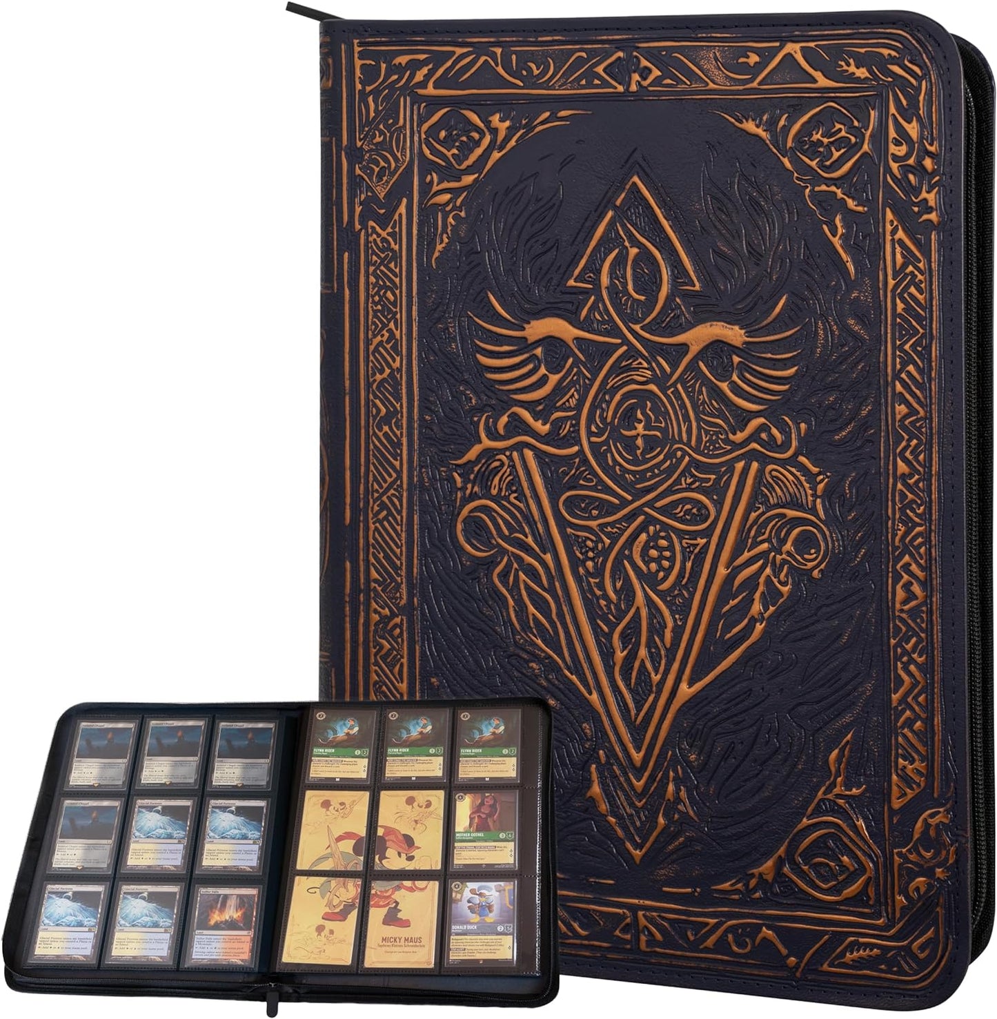 3D Faux-Leather Trading Card Binder (Blue)