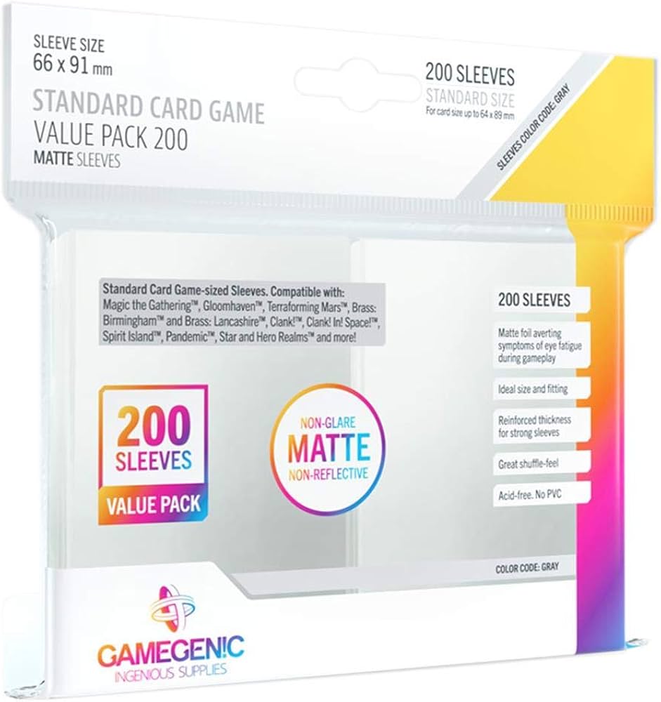 GameGenic: Standard Matte Sleeves Value Pack (200)