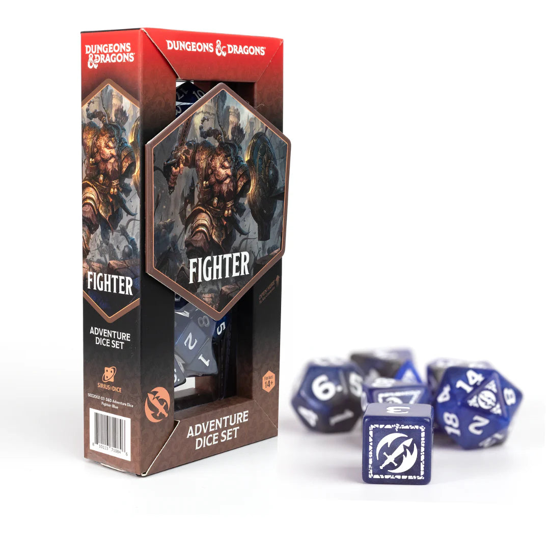 Dungeons & Dragons: Fighter - Adventure Dice Set (Blue)