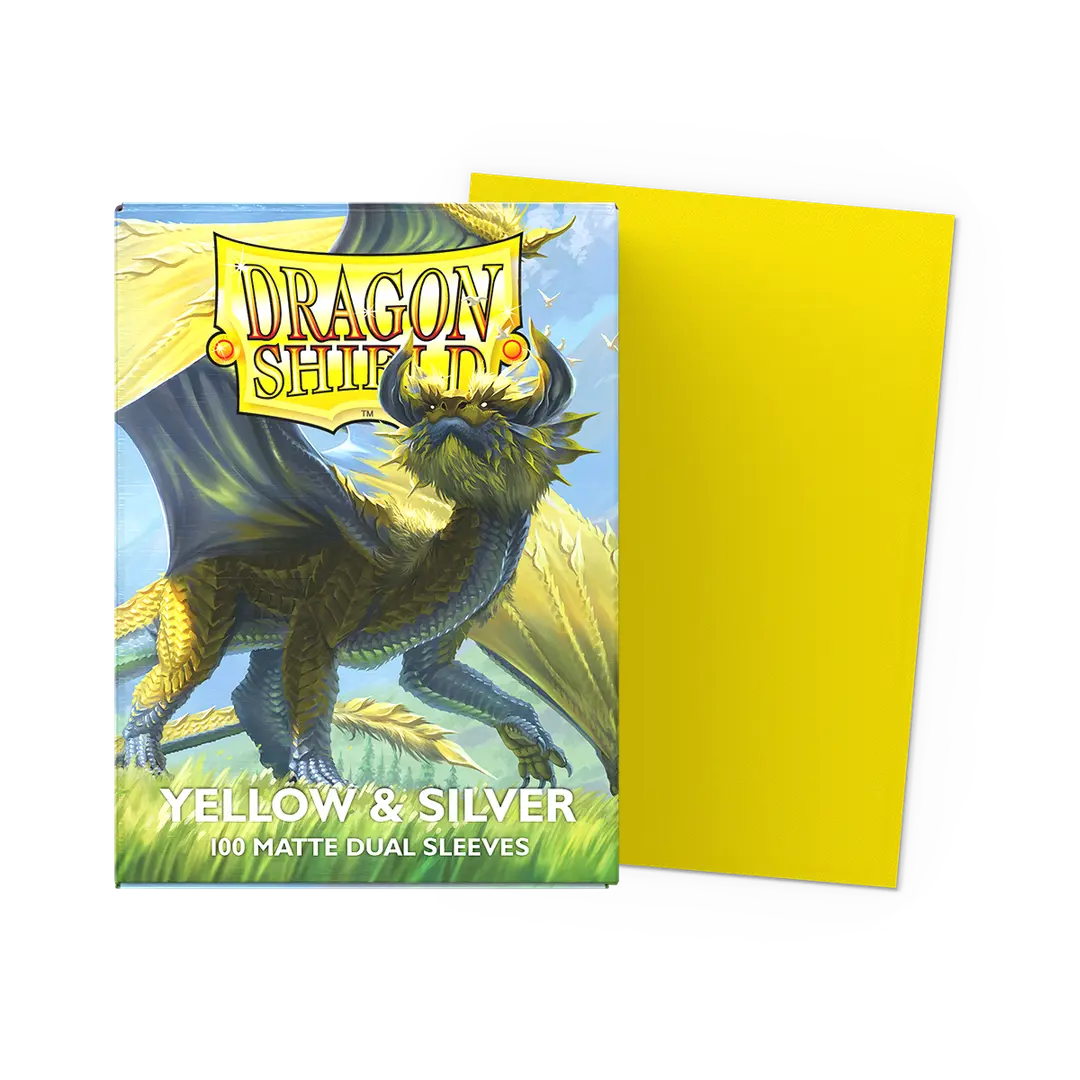 Dragon Shield: Yellow & Silver Matte Dual Sleeves (100)