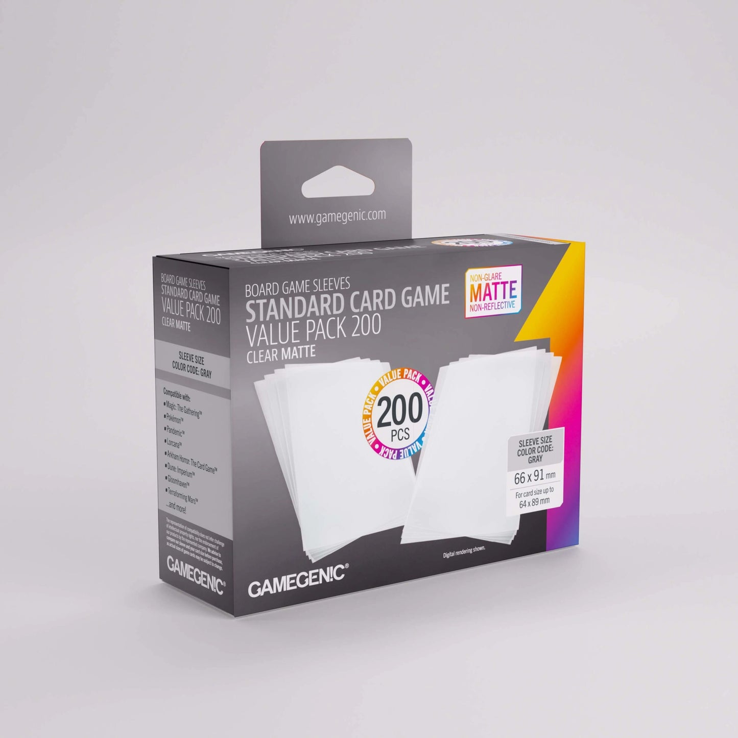 GameGenic: Standard Card Game Value Pack (200) - Clear Matte