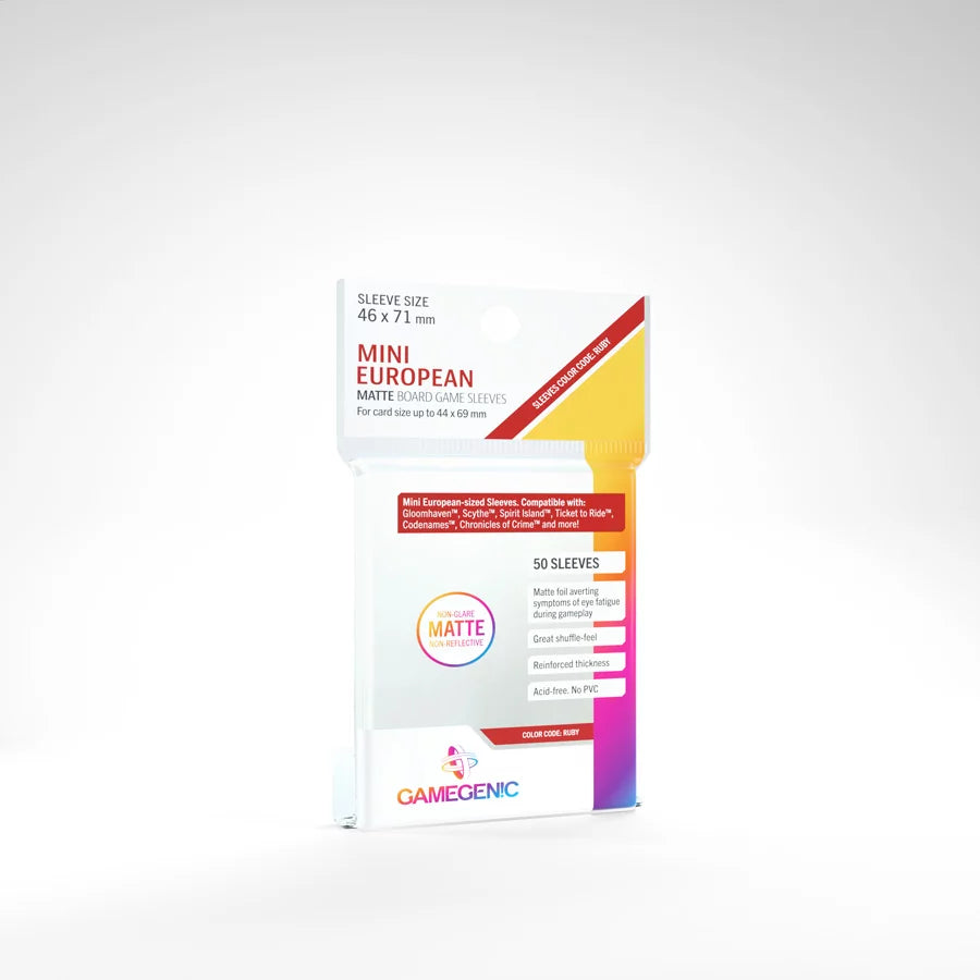 GameGenic: Matte Mini European Board Game Sleeves (46x71mm, 50 Sleeves)