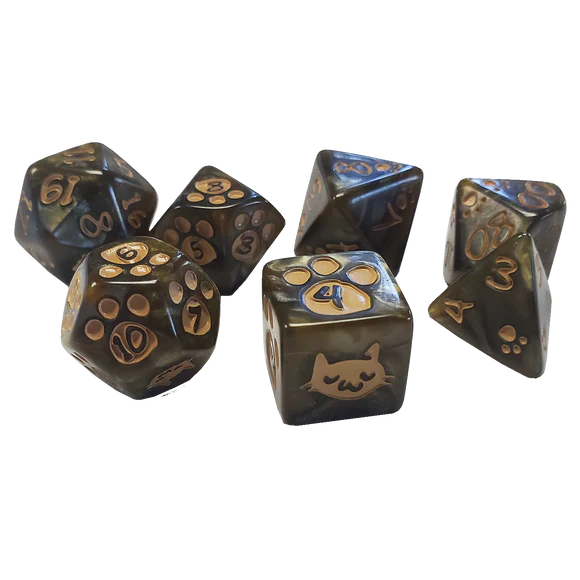 Kitten: Polyhedral Dice Set - Brown