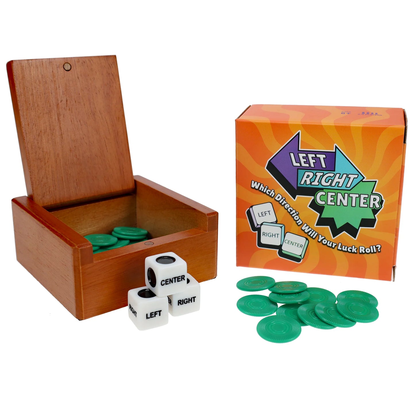Left Right Center Dice Game (Wooden Box)