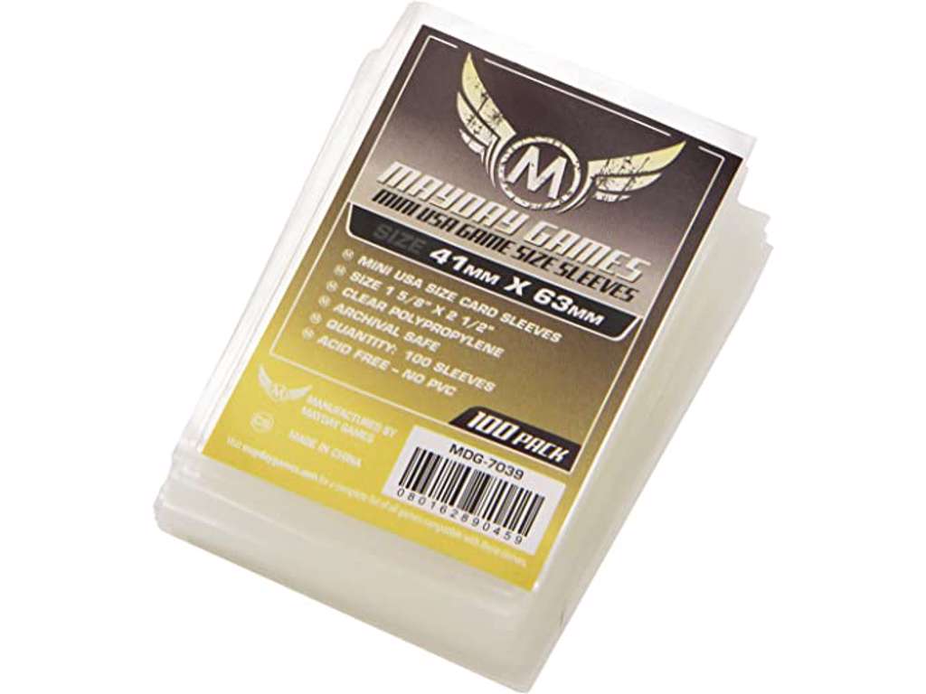 Mini USA Game Size Sleeves (41x63mm, 100 Sleeves)