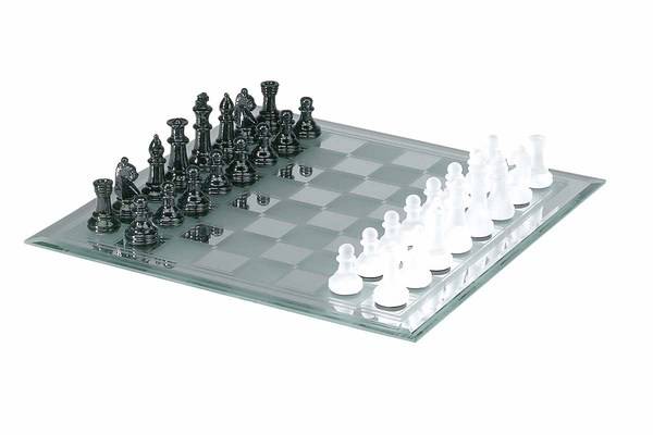 Mirror Board Glass Chess Set