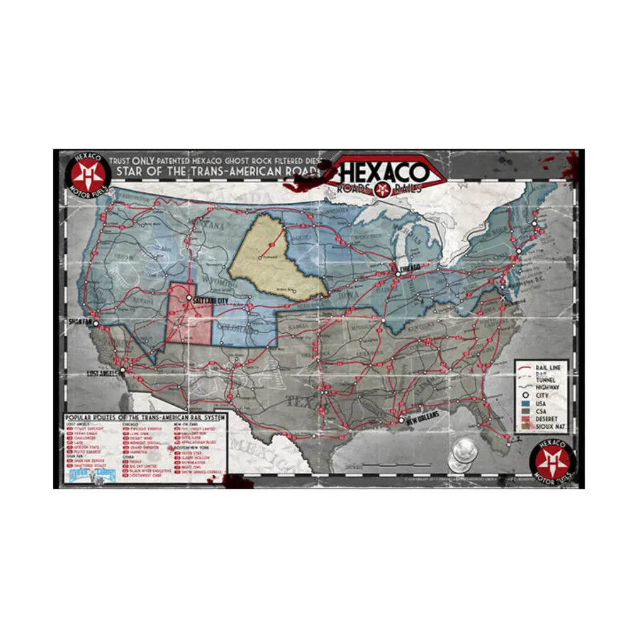 Deadlands Noir: New Orleans / Hexaco Map of North America