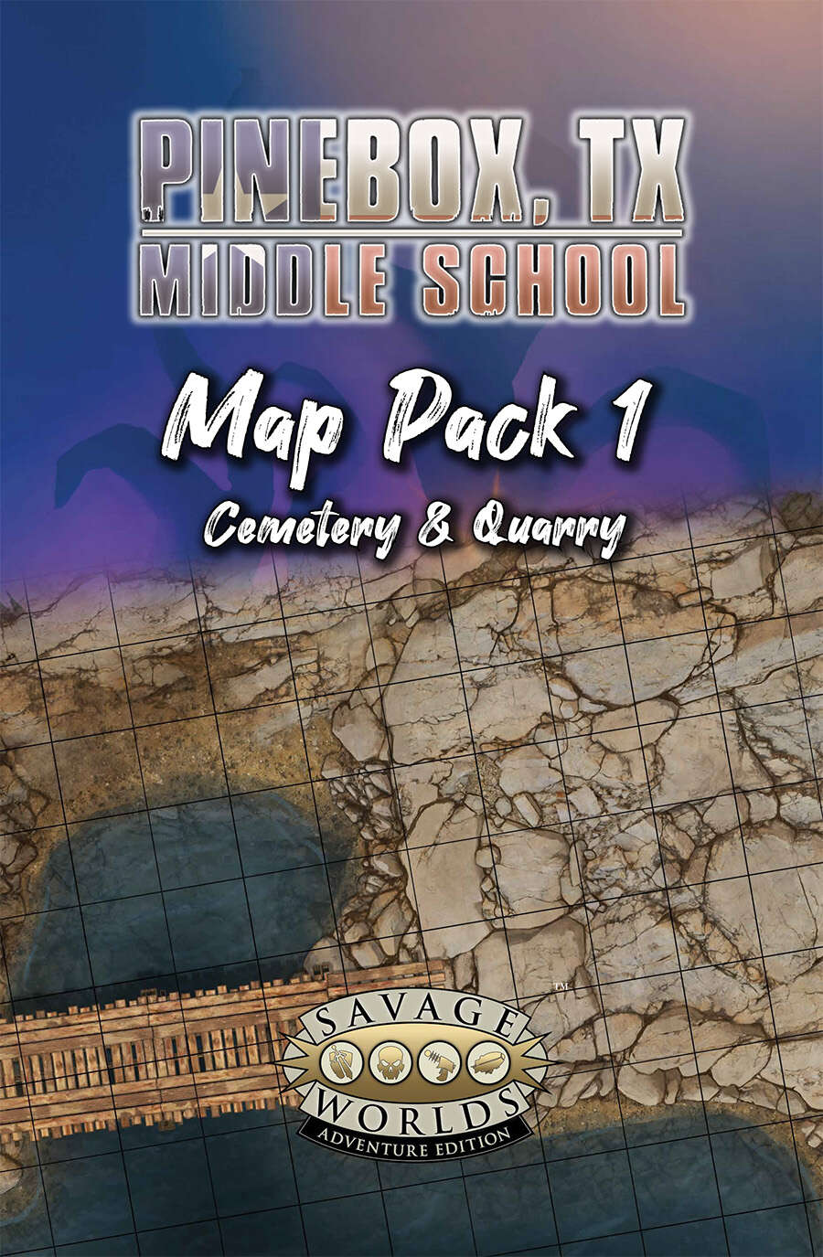 Savage Worlds: Pinebox Middle School - Map Pack 1: Cemetery & Quarry