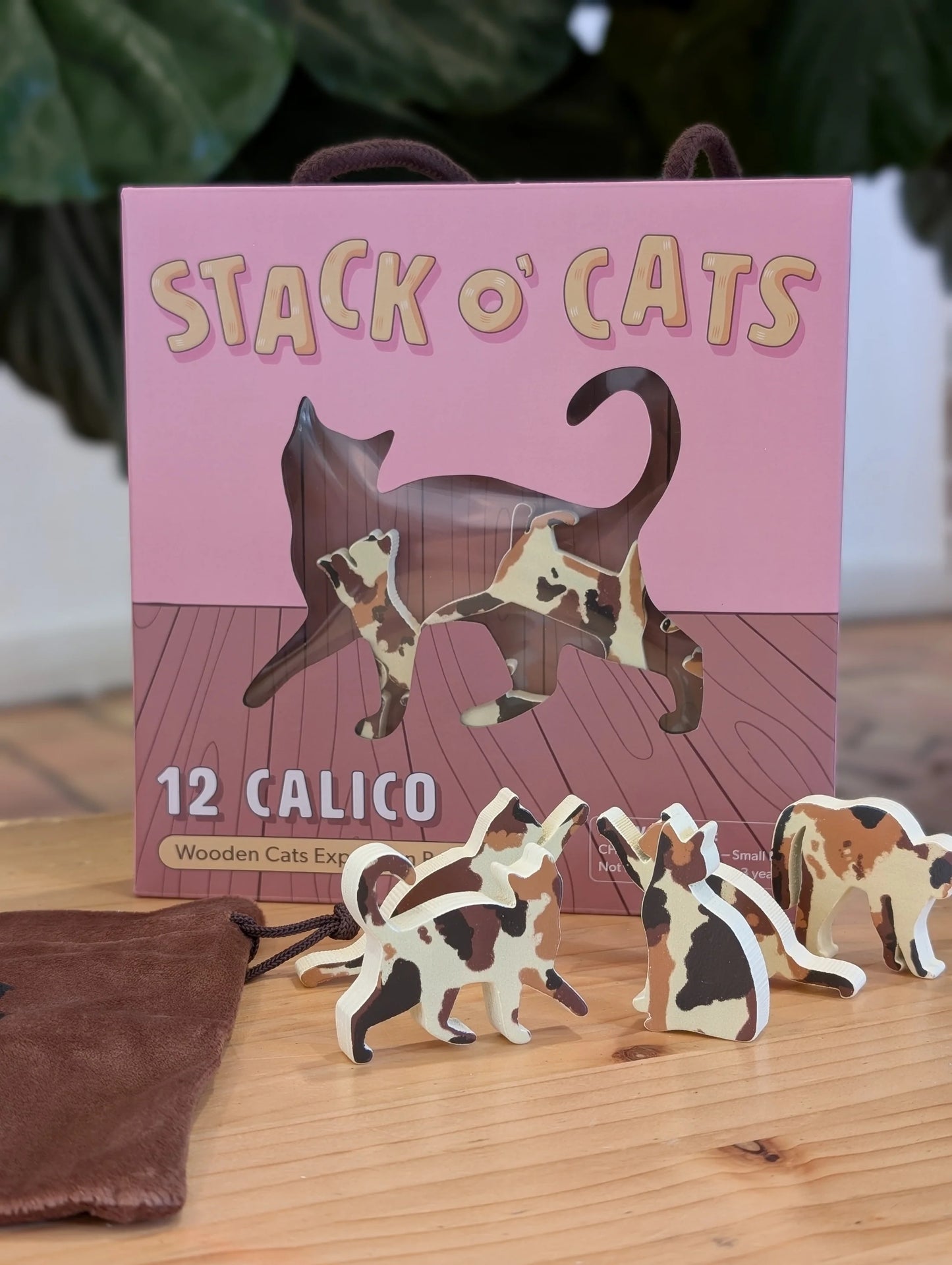Stack O' Cats: 12 Calico Wooden Cats Expansion Pack