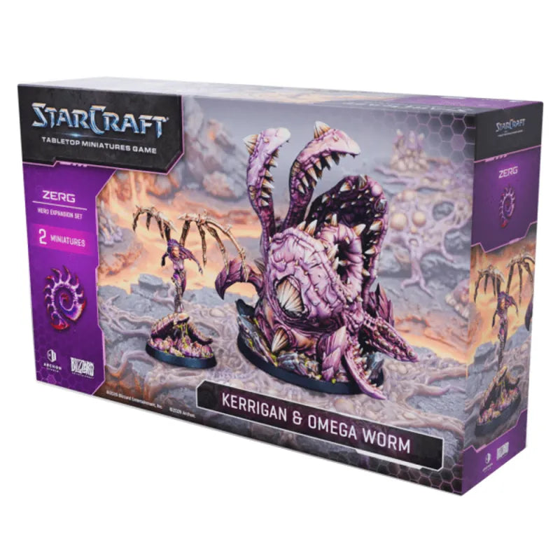 Starcraft: Tabletop Miniatures Game - Zerg Hero Expansion Set: Kerrigan & Omega Worm