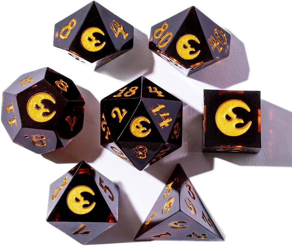 The Crooked Moon: Sharp-Edge Resin Dice Set