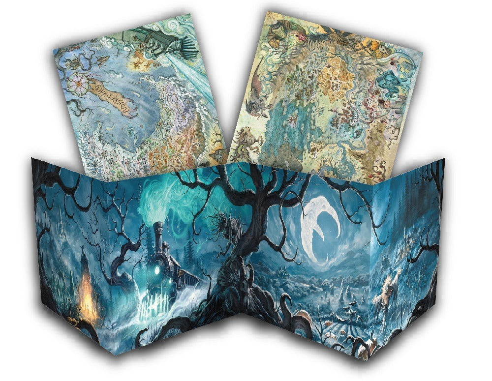The Crooked Moon RPG Wickermoon GM Screen & Map