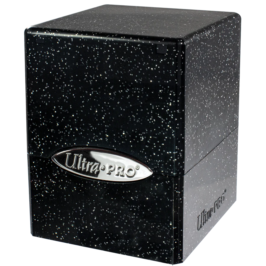 Satin Glitter Cube Deck Box - Black