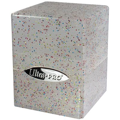 Satin Glitter Cube Deck Box - Clear