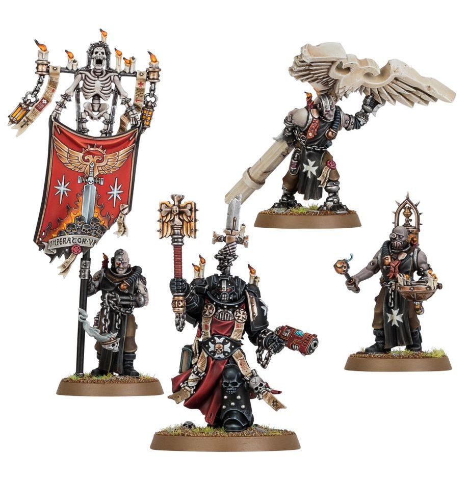 Warhammer 40,000 (10th Edition): Black Templars - Chaplain Grimaldus & Retinue
