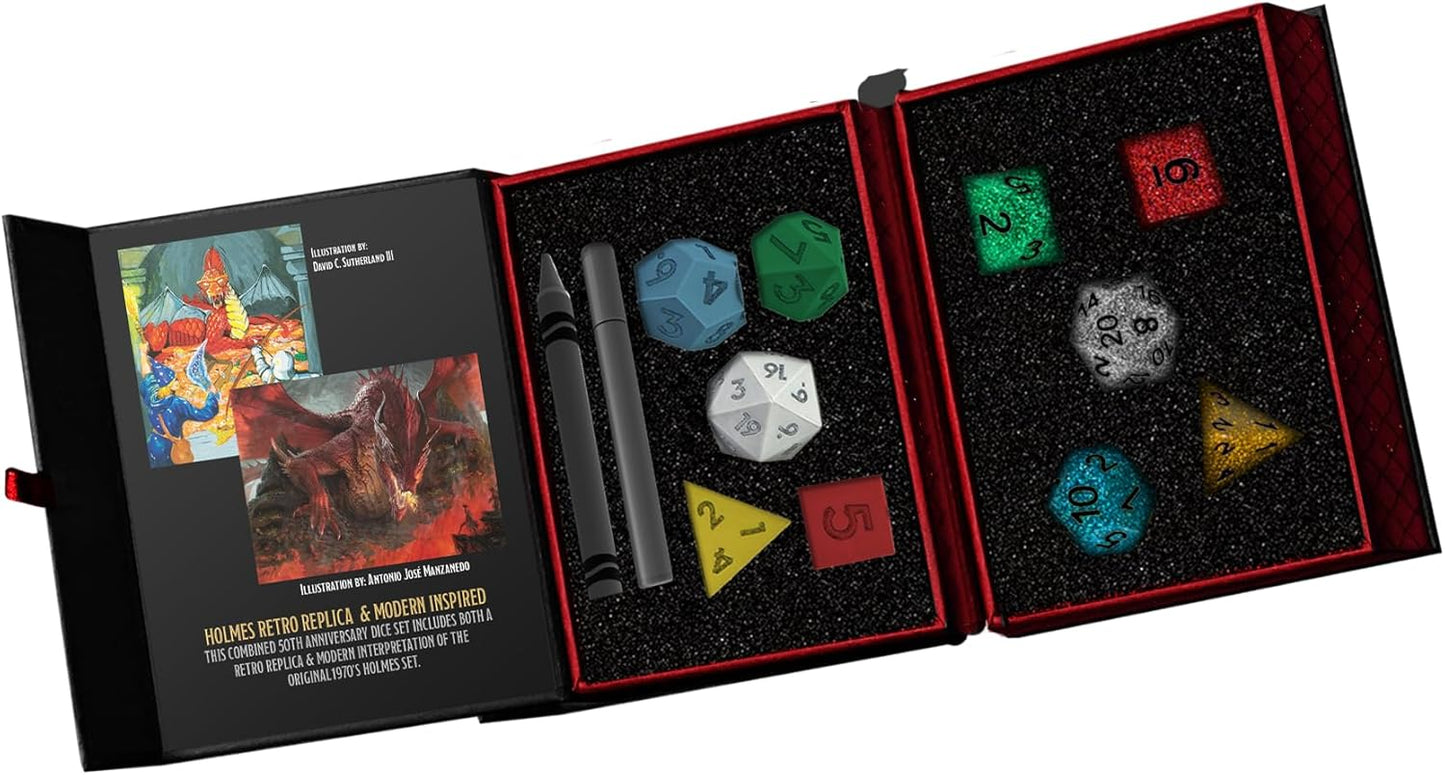 Dungeons & Dragons: 50th Anniversary - Holmes Retro Replica & Modern Inspired Dice Set