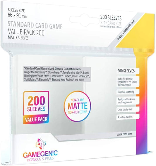 GameGenic: Standard Matte Sleeves Value Pack (200)