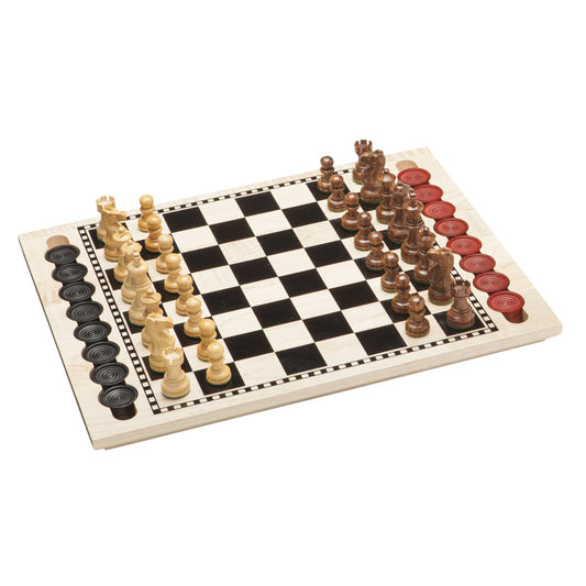 3 in 1 Combo Set - Chess, Checkers & Backgammon