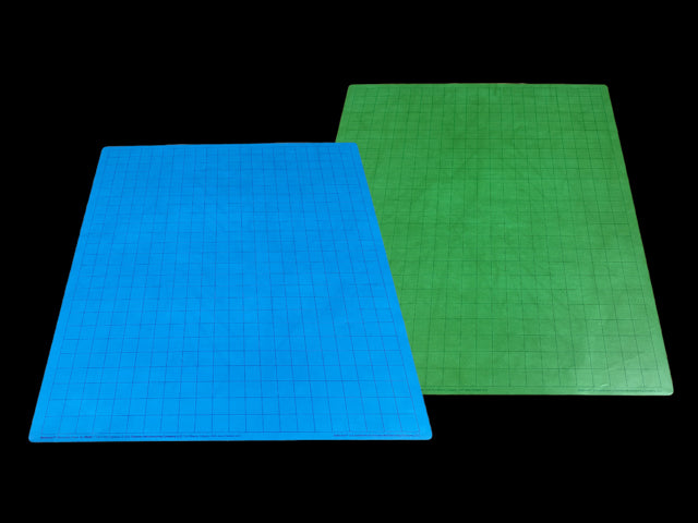 2-Color Vinyl Game Mat: Battlemat Blue & Green 1" Square
