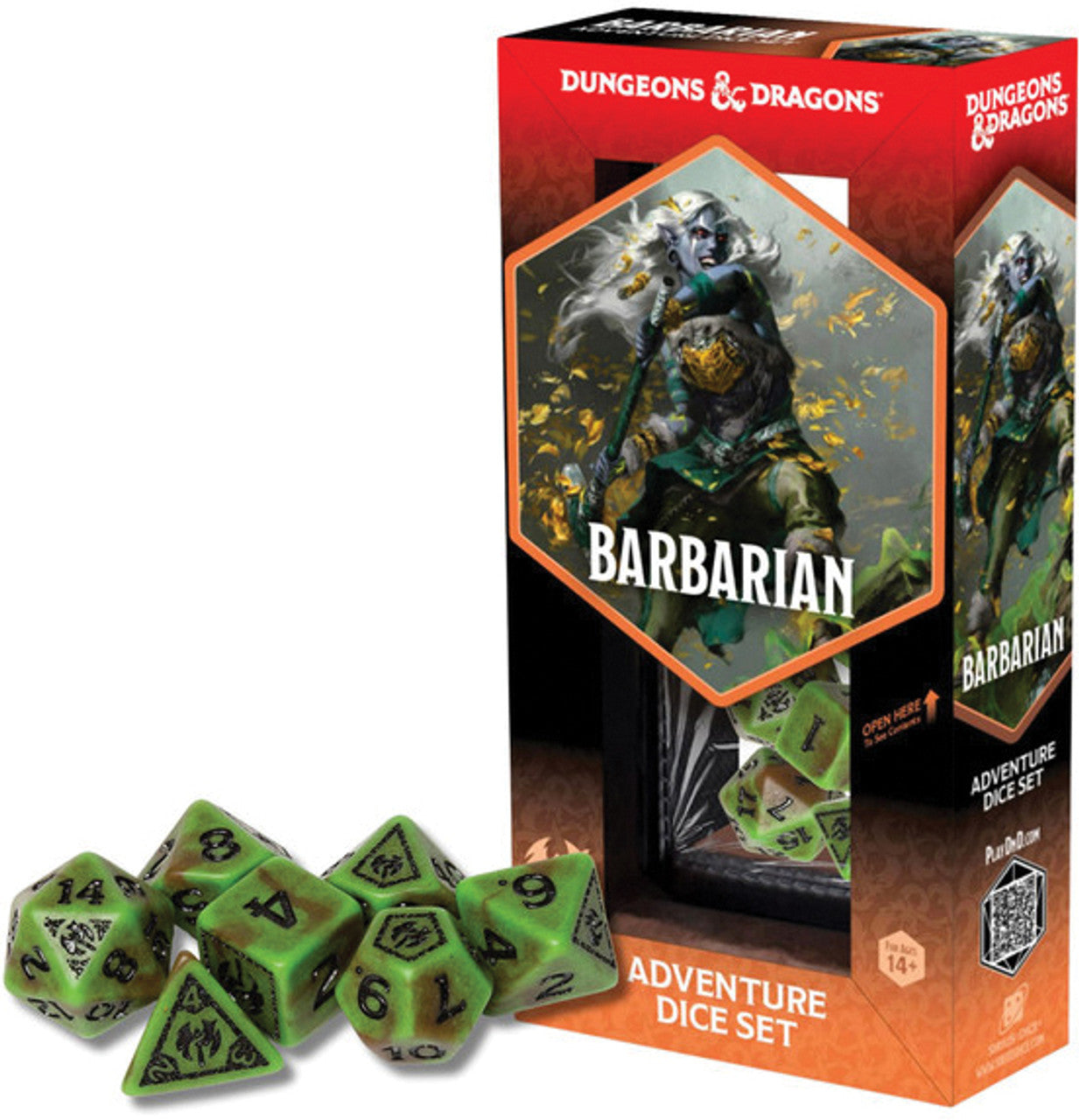 Dungeons & Dragons: Adventure Dice Set - Barbarian (Green/Brown)