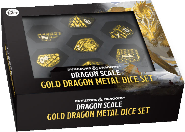 Dungeons & Dragons: Dragon Scale - Gold Dragon Metal Dice Set