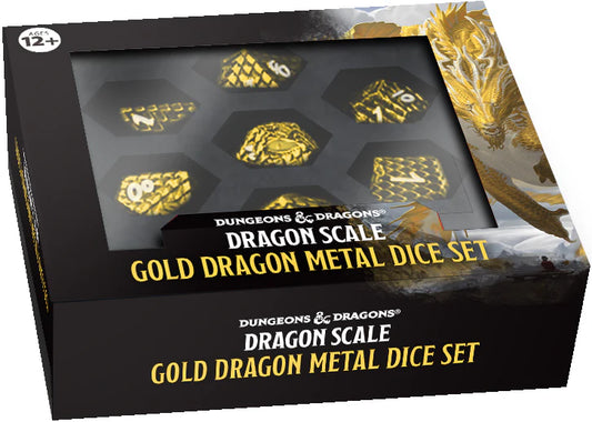 Dungeons & Dragons: Dragon Scale - Gold Dragon Metal Dice Set
