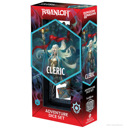 Dungeons & Dragons Ravenloft: Cleric - Adventure Dice Set (Light Blue/Red)