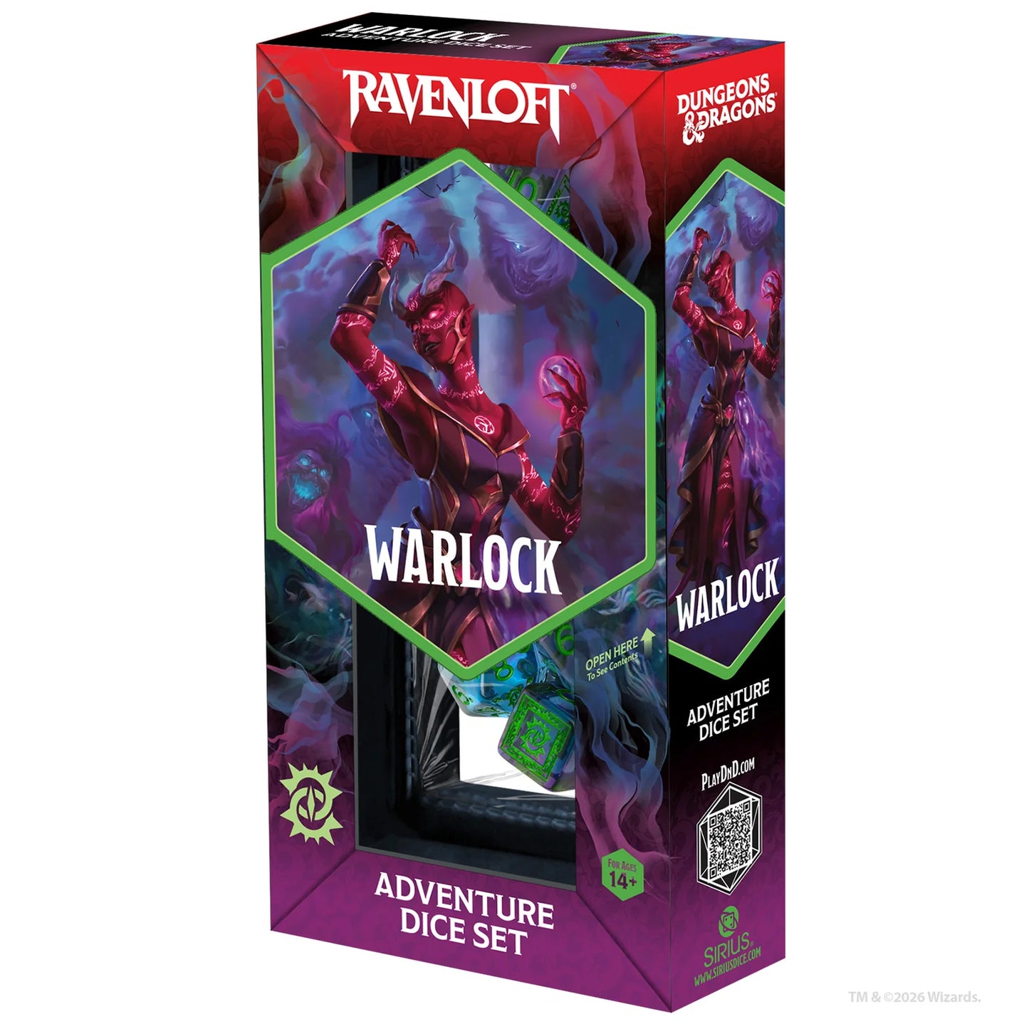 Dungeons & Dragons Ravenloft: Warlock - Adventure Dice Set (Green/Purple)