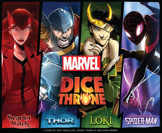 Marvel Dice Throne: Scarlet Lance, Thor, Loki, Spider-man