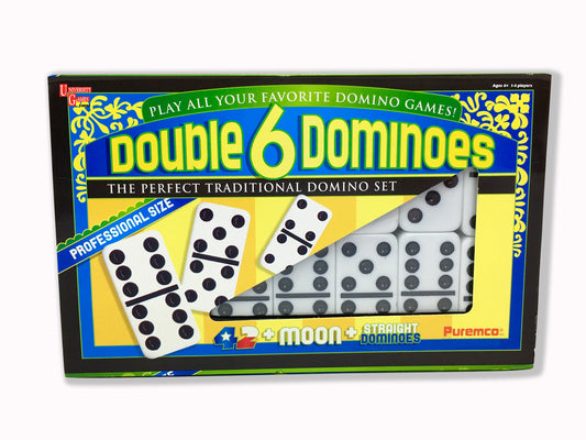 Double 6 Dominoes, Professional Size, Black