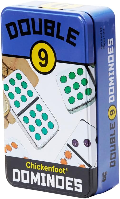 Double 9 Chickenfoot Dominoes Tin