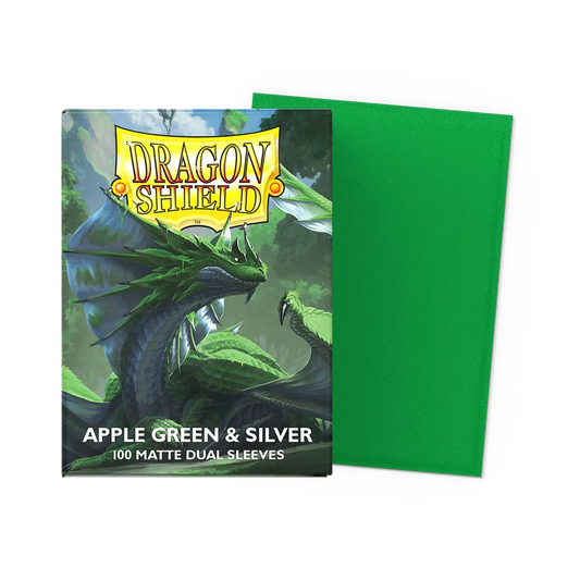 Dragon Shield: Apple Green & Silver Matte Dual Sleeves (100)