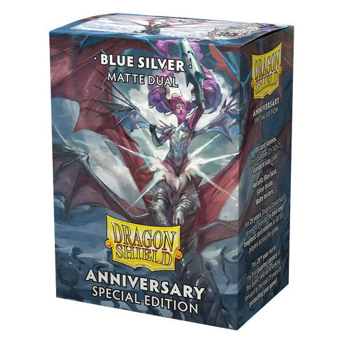 Dragon Shield: Blue Silver Matte Dual Sleeves (Anniversary Special Edition, 100 Sleeves)