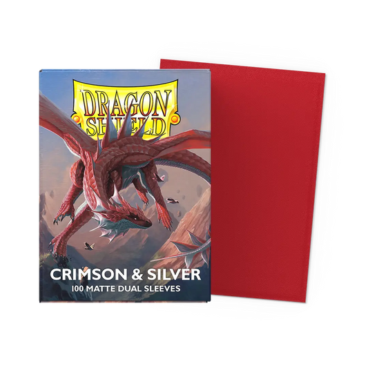 Dragon Shield: Crimson & Silver Matte Dual Sleeves (100)