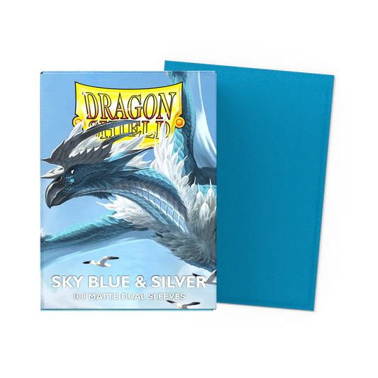Dragon Shield: Sky Blue & Silver Matte Dual Sleeves (100)