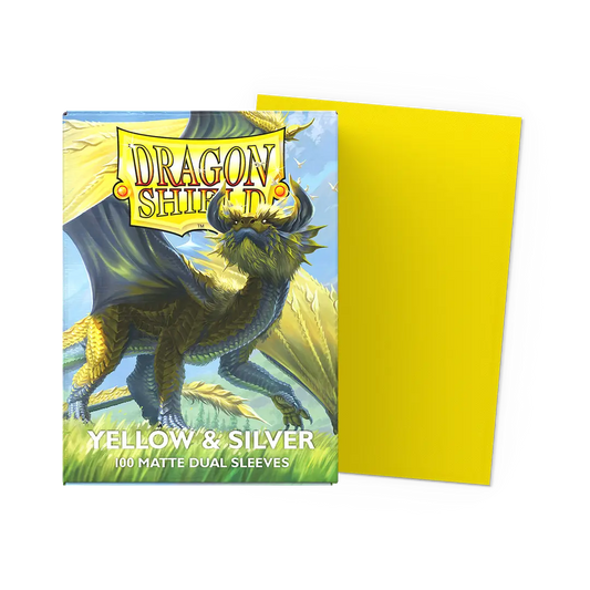 Dragon Shield: Yellow & Silver Matte Dual Sleeves (100)