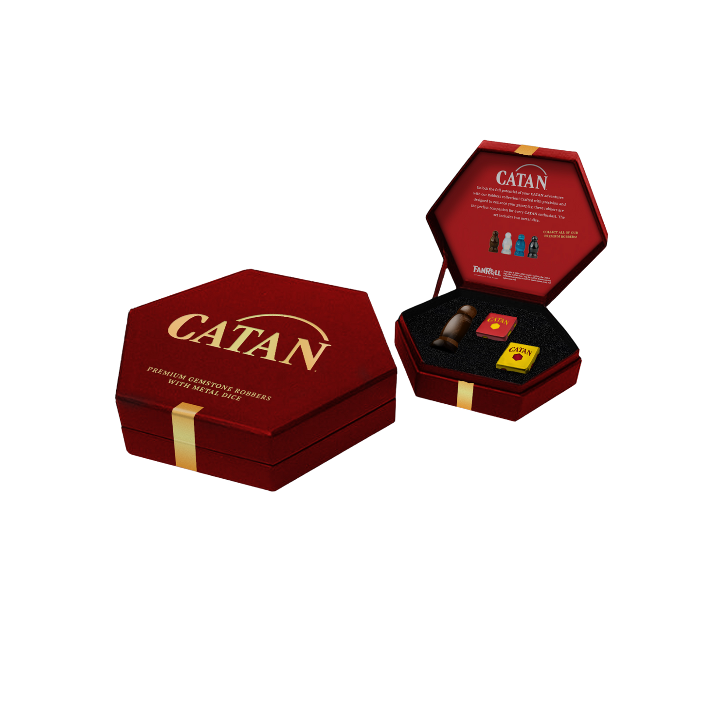 FanRoll: Catan - Tiger's Eye Robber and Dice Set