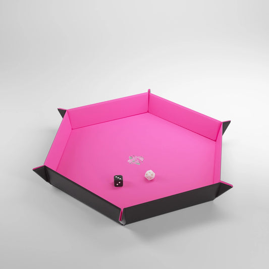 Gamegenic: Hexagonal Magnetic Dice Tray (Black/Pink)