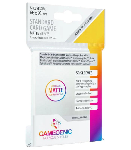 GameGenic: Standard Card Game Matte Sleeves (66x91mm, 50 Sleeves)