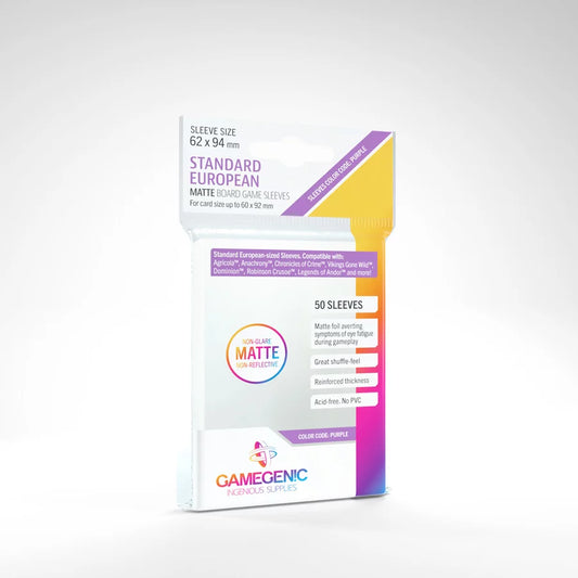 GameGenic: Matte European Standard Board Game Sleeves (62x94mm, 50 Sleeves)