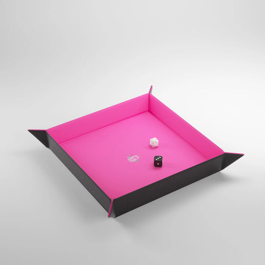Gamegenic: Square Magnetic Dice Tray (Black/Pink)