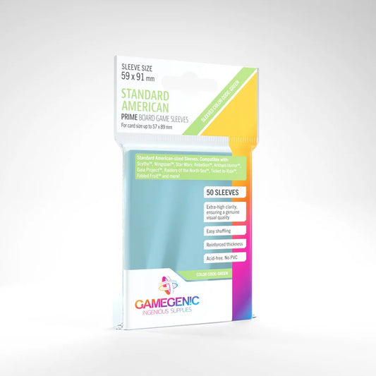 GameGenic: Standard American Prime Board Game Sleeves (57x91mm, 50 Sleeves)
