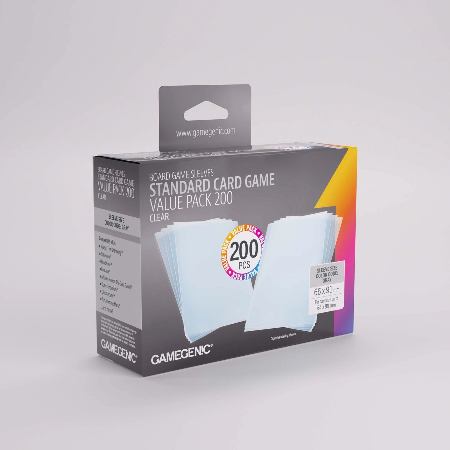 GameGenic: Standard Card Game Value Pack (200) - Clear