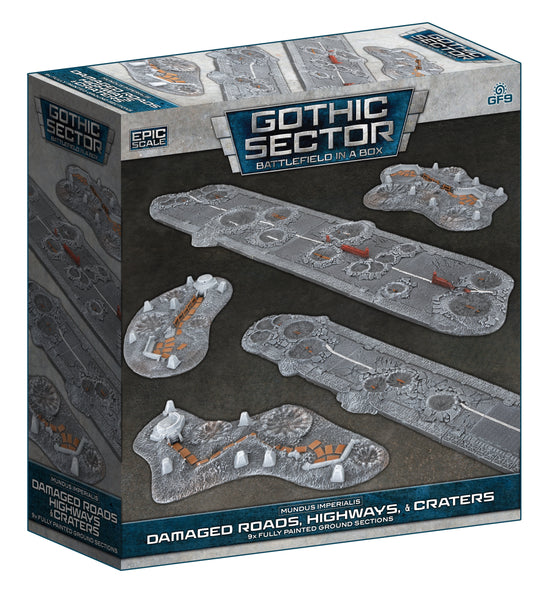 Gothic Sector Battlefield in a Box: Mundus Imperialis - Damaged Roads, Highways, & Craters