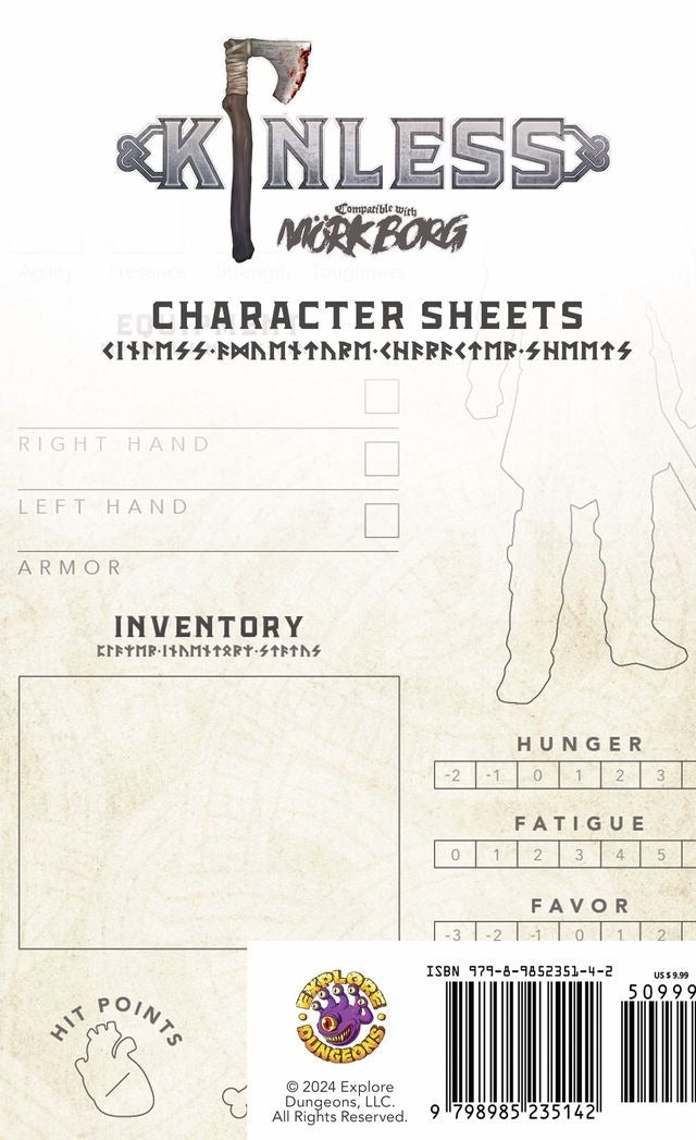 Kinless: Character Sheets