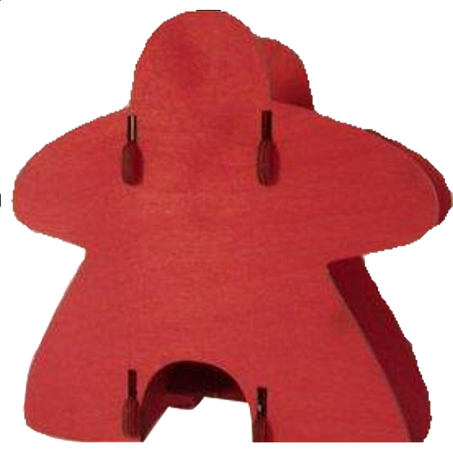 Knockdown Meeple Dice Tower (Red)