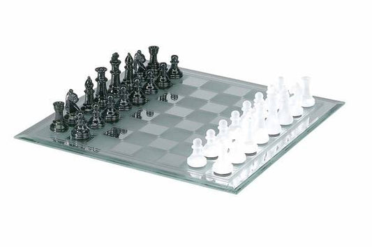 Mirror Board Glass Chess Set