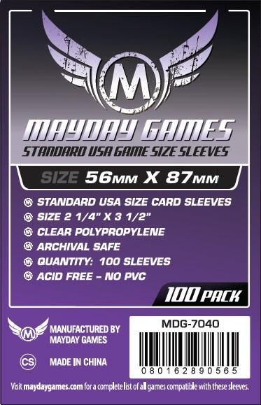 Standard USA Game Size Sleeves (56x87mm, 100 Sleeves)