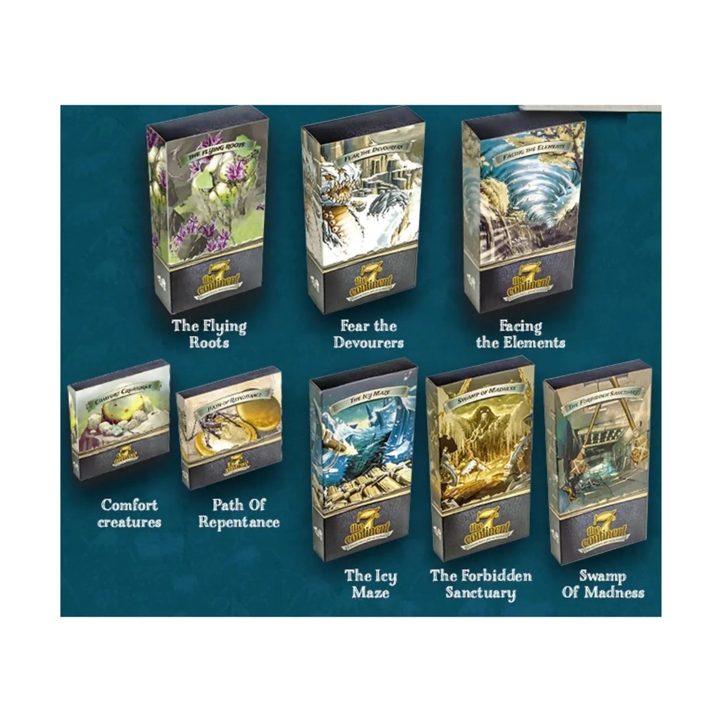 The 7th Continent: What Goes Up, Must Come Down + Rookie/Survivor Gameplay Bundle + Replacement Cards Box