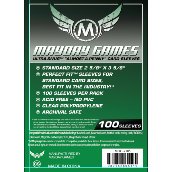 Ultra-Snug "Almost-a-Penny" Card Sleeves (100 Sleeves)